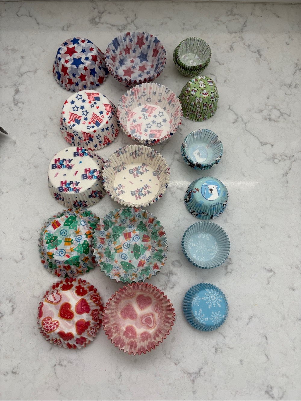 Holiday Themed Assorted Decorative Cupcake Liners - Mixed Colors and Patterns